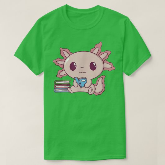 Aolotl Reading Book School Aolotls Kawaii Read Boo T-shirt (Design voorkant)