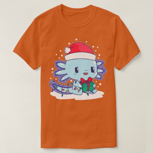 Aolotl Santa Hat Xmas Lights Cute Kawaii Aolotl Ch T-shirt (Design voorkant)
