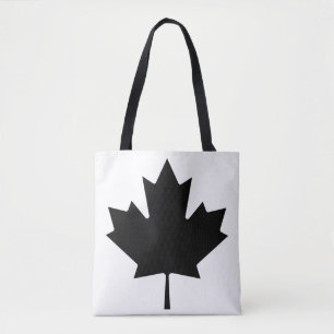 (AOP) Schouder Tas - Maple Leaf Black/White