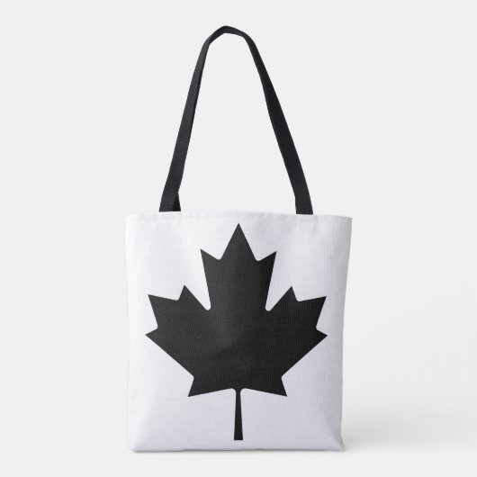 (AOP) Schouder Tas - Maple Leaf Black/White (Achterkant)