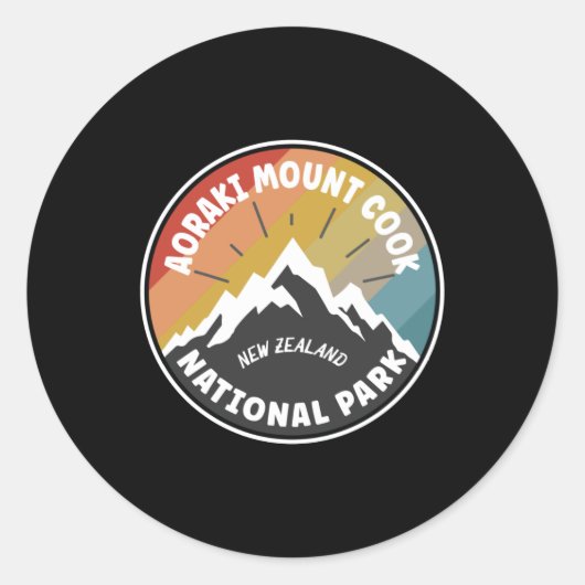 Aoraki Mount Cook National Park NZ Ronde Sticker (Voorkant)