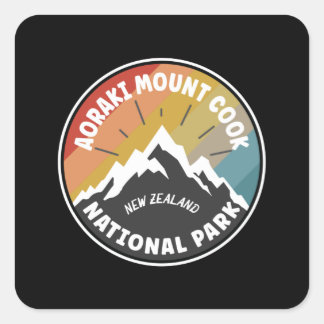 Aoraki Mount Cook National Park NZ Vierkante Sticker