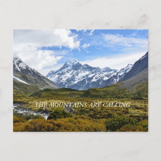 Aoraki/Mount Cook New-Zealand Briefkaart (Voorkant)