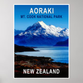Aoraki New Zealand Travel Poster (Voorkant)