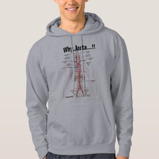 Aorta....!  Hoodie met volledige anatomie (Voorkant)