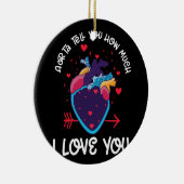 Aorta vertelt je hoeveel ik van je hou anatomisch keramisch ornament (Rechts)