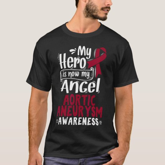 Aortic Aneurysm Gift Burgundy Awareness Ribbon T-shirt (Voorkant)