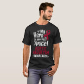 Aortic Aneurysm Gift Burgundy Awareness Ribbon T-shirt (Voorkant volledig)