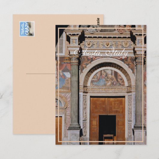 Aosta Cathedral Facade, Italië, Briefkaart (Voorkant / Achterkant)