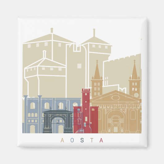 Aosta skyline poster magneet (Voorkant)