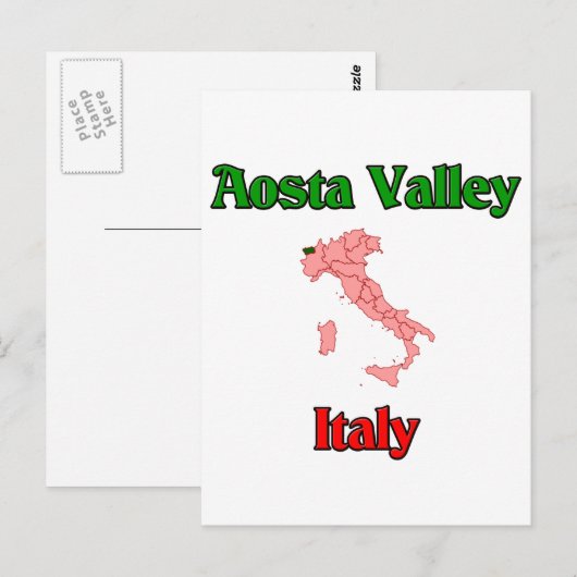 Aosta Valley Italië Briefkaart (Voorkant / Achterkant)