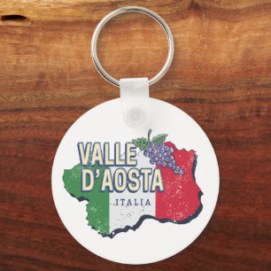 Aosta Valley Italië Regio Kaart  Souvenir Sleutelhanger