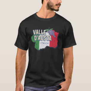 Aosta Valley Italië Retro Regio Kaart Souven T-shirt
