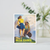 Aosta Valley Italië — vintage-reis Briefkaart (Staand voorkant)