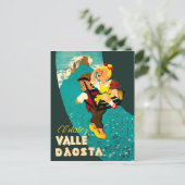 Aosta Valley, jongen en meisje op de berg Briefkaart (Staand voorkant)