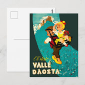 Aosta Valley, jongen en meisje op de berg Briefkaart (Voorkant / Achterkant)