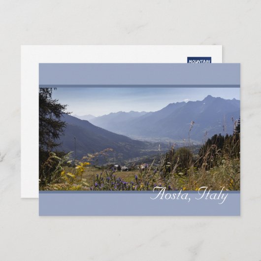 Aosta Valley Mountain Uitzicht, Italië Briefkaart (Voorkant / Achterkant)