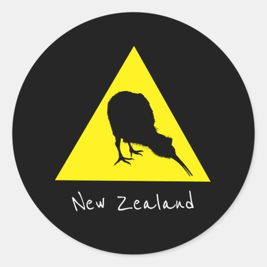 Aotearoa & Kiwi Bird, Nocturnal New Zealand Reis Ronde Sticker (Voorkant)