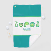 Aotearoa Koru Traditionele Eilandstijl Groen Golfhanddoek (Insitu)