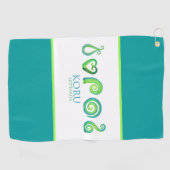 Aotearoa Koru Traditionele Eilandstijl Groen Golfhanddoek (Horizontaal)