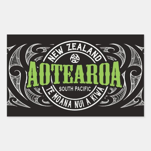 Aotearoa Lifer Moko Rechthoekige Sticker (Voorkant)