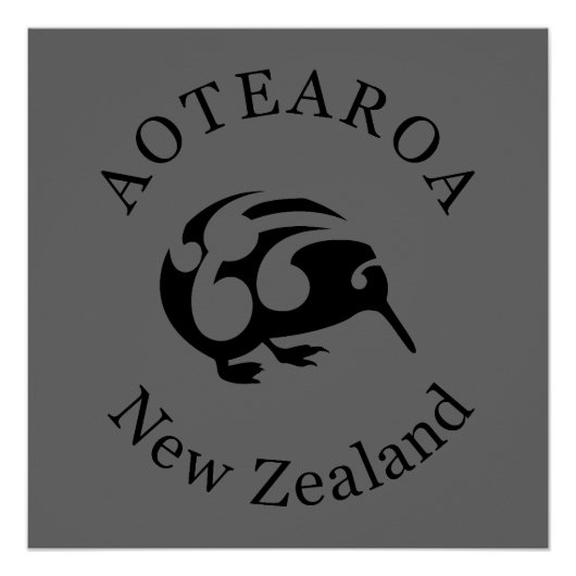 Aotearoa New Zealand KIWI POSTER (Voorkant)