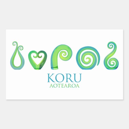 Aotearoa New Zealand Koru - Green Rechthoekige Sticker (Voorkant)