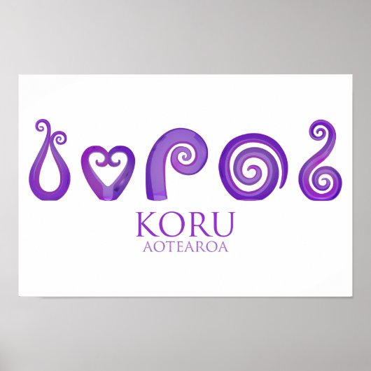 Aotearoa New Zealand Koru - paars Poster (Voorkant)