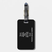 AOTEAROA NEW ZEALAND LAND MAP KIWI NZ BLACK BAGAGELABEL (Achterkant verticaal)