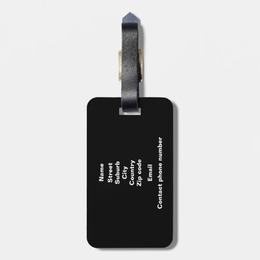 AOTEAROA NEW ZEALAND LAND MAP KIWI NZ BLACK BAGAGELABEL (Achterkant verticaal)