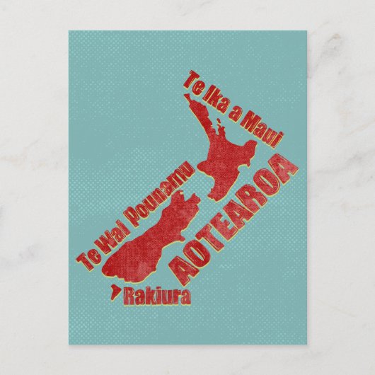 Aotearoa New Zealand Map Briefkaart (Voorkant)