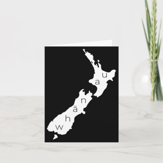 Aotearoa New Zealand With Kiwi Whanau Maori  Kaart (Voorkant)