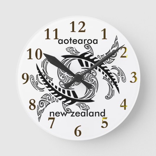aotearoa nieuw - zeeland Fern Ronde Klok (Voorkant)