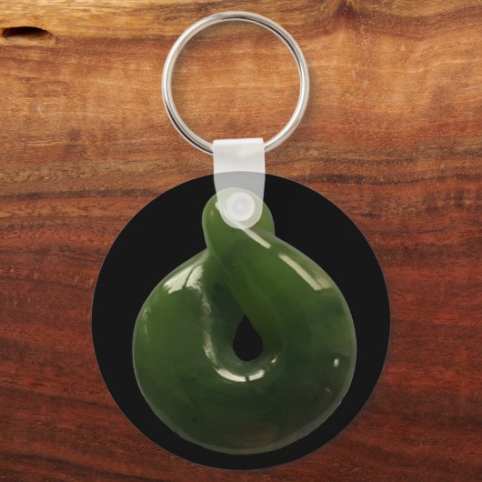 Aotearoa NZ Greenstone Pounamu Twist Gift Sleutelh Sleutelhanger (Voorkant)