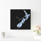 Aotearoa NZ Map, eilanden in de Māori-taal Vierkante Klok (Huis)