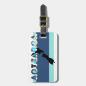 AOTEAROA NZ PAUA BLUE GREEN NEW ZEALAND KIWI MAORI BAGAGELABEL (Voorkant verticaal)