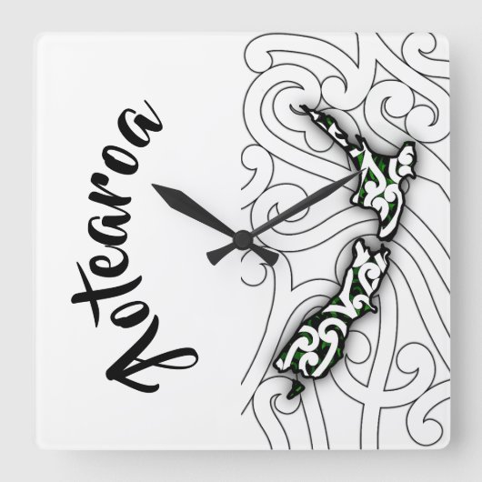 aotearoekklok vierkante klok (Voorkant)