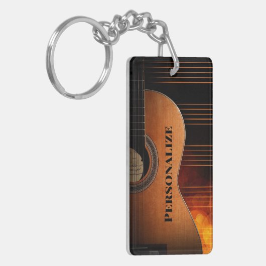 Aoustic Guitar personaliseren Sleutelhanger (Voorkant Links)