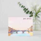 ** AP12 Bridge Firenze Italië Florence Italiaans Briefkaart (Staand voorkant)