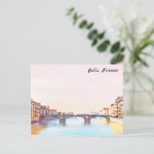 ** AP12 Bridge Firenze Italië Florence Italiaans Briefkaart (Staand voorkant)