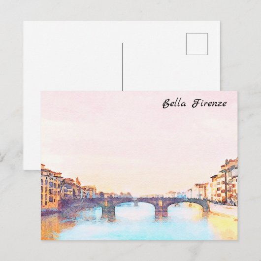 ** AP12 Bridge Firenze Italië Florence Italiaans Briefkaart (Voorkant / Achterkant)