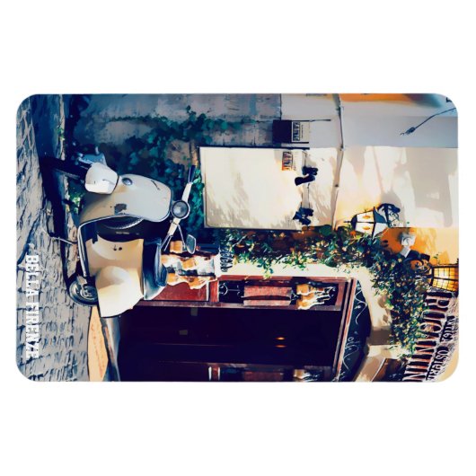 * AP12 Italia Scooter Florence Italy Cobblestone Magneet (Horizontaal)