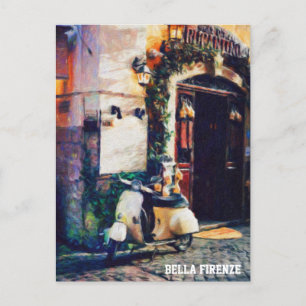 ** AP12 Italië Florence Motor Scooter Cobblestone Briefkaart