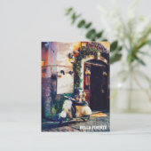 ** AP12 Italië Florence Motor Scooter Cobblestone Briefkaart (Staand voorkant)