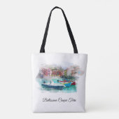 ** AP12 Italië Italiaans kunsttaal Cinque Terra Tote Bag (Achterkant)