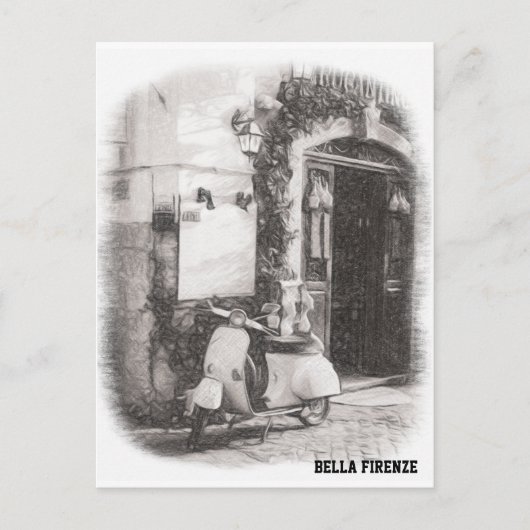 * AP12 Scooter Florence Italy Cobblestone Briefkaart (Voorkant)