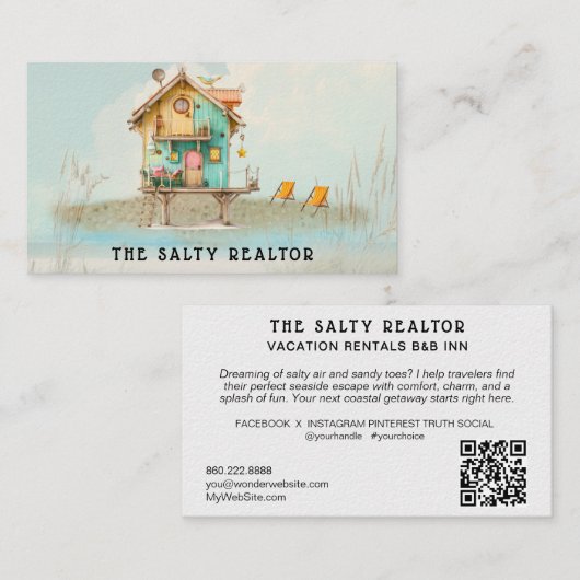 *~* AP13 5 REALATOR Beach Rentals B&B Inb Busine Visitekaartje (Voorkant / Achterkant)