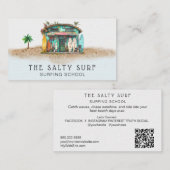** AP13 6 Whimsical Beach Coastal Surfboard Zee Visitekaartje (Voorkant / Achterkant)