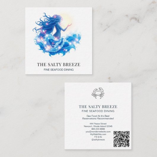 * AP13 Beach WAVE Geboorte van Venus 76 Vierkante Visitekaartje (Voorkant / Achterkant)