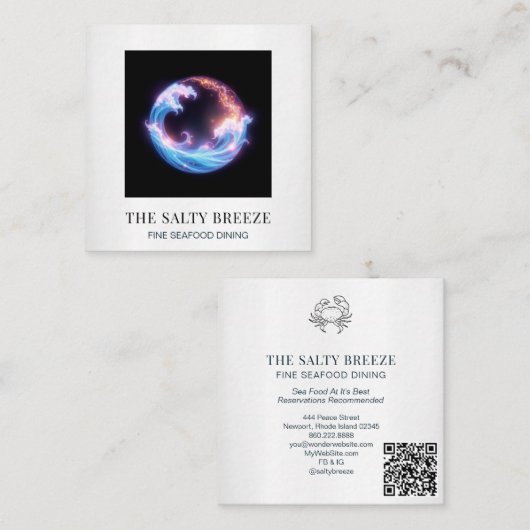 ** AP13 Beach Wave Restaurant Country Club 98 Vierkante Visitekaartje (Voorkant / Achterkant)